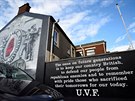 Unionistické graffiti v jiním Belfastu (18. kvtna 2017)