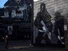 Unionistické graffiti v Belfastu (18. kvtna 2017)