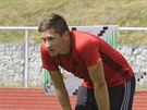 Trénink fotbalist Mladé Boleslavi.Zleva záloníci Luká elezník a Jakub Rada...