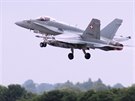Letoun F/A-18 Hornet výcarské Fliegerstaffel 11 na cviení Tiger Meet ve...