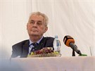 Prezident Milo� Zeman zav�tal do Cehnic - Jiho�esk� vesnice roku 2016.