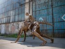 3D socha Eternity (Vnost) od Adama Krhánka pedstavuje lovka na jakémsi...