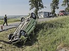 Pi stetu autobusu a osobního auta u Kunjovic se lehce zranili tyi lidé....
