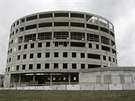 Stavba hotelu Atrium v Otrokovicích. Snímek je z roku 2008.