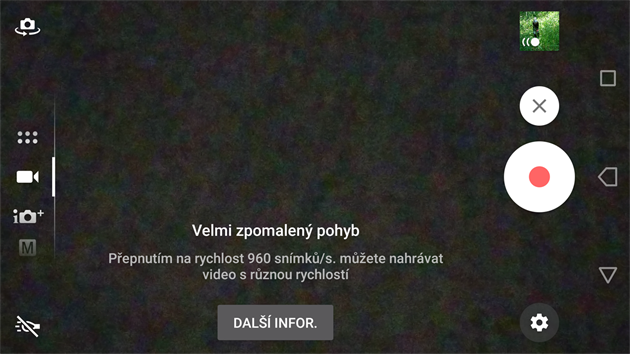 Nahrvn zpomalenho videa na Sony Xperia XZ Premium