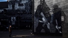 Unionistické graffiti v Belfastu (18. kvtna 2017)