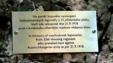 Pamětní deska československým legionářům na Doss Alto
