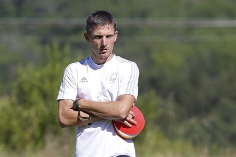 Jan Kameník na tréninku fotbalist Zlína.