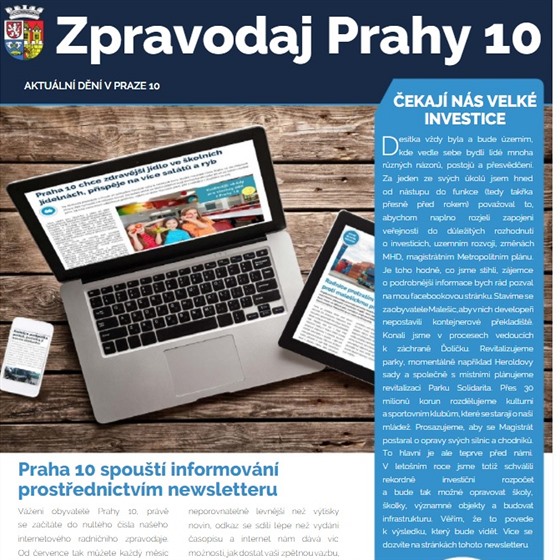 Takto vypadá newsletter Praha 10.