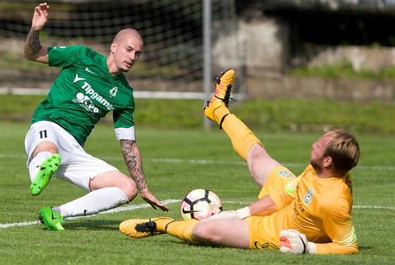 Momentka z pípravného duelu Jablonec (zelená) vs. Velké Hamry