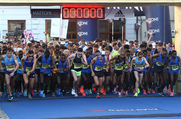 Start olomouckého plmaratonu 2017 na Horním námstí