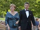 Angela Merkelová a její manel Joachim Sauer na operním festivalu v Bayreuthu...