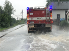 Zaplavená silnice v Dobichovicích (29.6.2017)