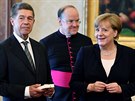 Angela Merkelová a její manel Joachim Sauer ve Vatikánu