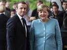 Francouzský prezident Emmanuel Macron a nmecká kancléka Angela Merkelová...