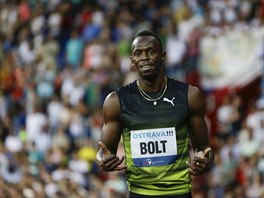 Usain Bolt slav devt vtzstv na Zlat trete v Ostrav.
