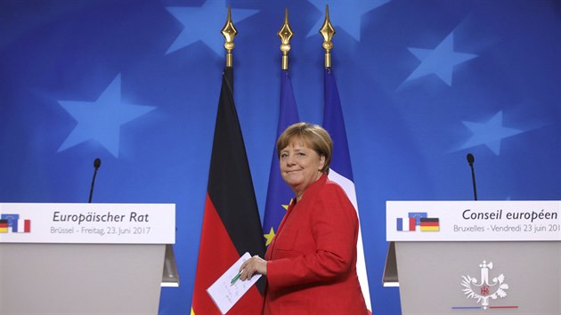 Angela Merkelová na summitu EU (23. června 2017)