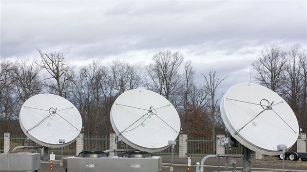 Satelitní antény v řídicím středisku Iridium ve Virginii