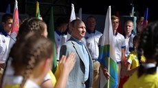 Ruský prezident Vladimir Putin na náv�t�v� d�tského tábora Art�k na Krymu (24....