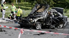 Výbuch bomby nastraené v aut zabil v  Kyjev velitele speciálních sil...