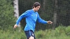 Tomá� Rosický trénuje b�hem letní p�ípravy 2017.