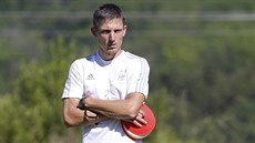 Jan Kameník na tréninku fotbalist� Zlína.