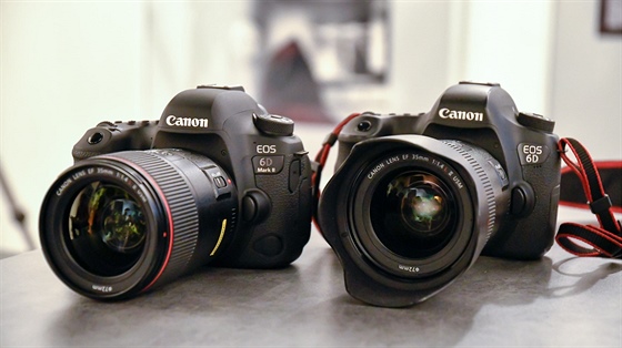 Nejnovější Canon EOS 6D Mark II a předchozí model 6D.