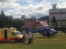 Nákladní vz pejel v Praze lovka, byl pevezen vrtulníkem
