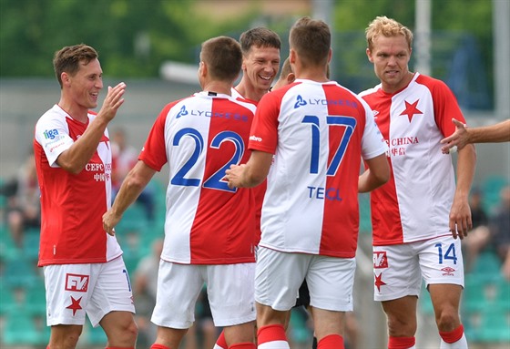 Radost fotbalist Slavie v píprav - ilustraní foto