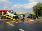 P�i sr�ce dvou automobil� na Hodon�nsku zem�eli v ned�li odpoledne �ty�i lid�....