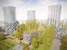 Vizualizace projektu Rezidence park Kav�� hory, kter� m� vyr�st na Pankr�ci....
