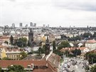 Dálkový pohled ukazující, jak nové ti váky zmní panorama Prahy.