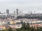 Dálkový pohled ukazující, jak nové ti váky zmní panorama Prahy.