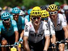 MOTOR SKY. Michal Kwiatkowski bhem stahování úniku v osmé etap Tour de France.