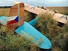 Unikátní historický letoun havaroval v praských Cholupicích (3.7.2017).