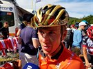 Ondej Cink pi rozhovoru s novinái v cíli páté etapy Tour de France.