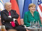 Americký prezident Donald Trump a nmecká kancléka Angela Merkelová na summitu...
