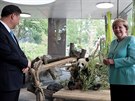 Nmecká kancléka Angela Merkelová a ínský prezident Si in-pching u nového...
