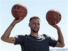 Golden State Warriors NBA basketball player Stephen Curry is filmed for an...