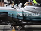 Lewis Hamilton z Mercedesu bhem tréninku na Velkou cenu Rakouska