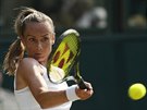 Magdaléna Rybáriková bojuje v duelu 2. kola Wimbledonu proti Karolín Plíkové.