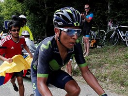 Nairo Quintana bhem devt etapy Tour de France.