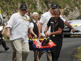 Richie Porte v pi lka bhem devt etapy Tour de France.