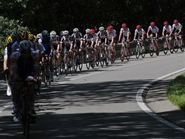 Cyklist seazen podle tmov pslunosti ve tet etap Tour de France.