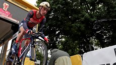 Ondej Cink na startu úvodní asovky letoní Tour de France