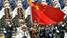 Kontingent čínské armády na přehlídce na Rudém náměstí během oslav 70. výročí...
