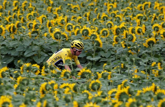 Chris Froome mezi slunenicemi v dest etap Tour de France.