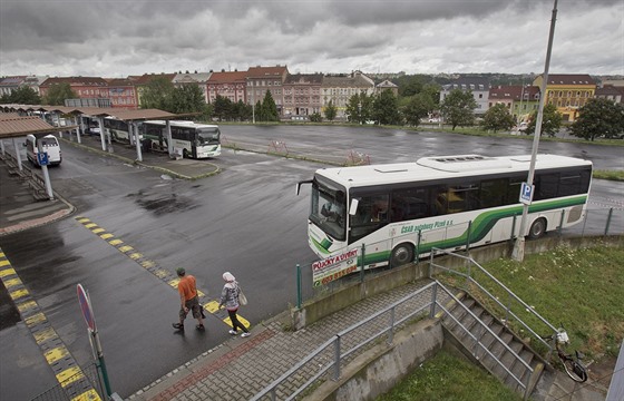 Autobusové nádraí v Plzni, kde dolo k napadení 