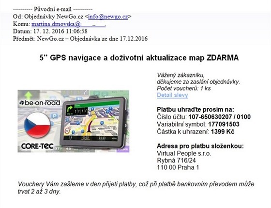 E-shop neumooval jin zpsob hrady ne platbu pedem. A tak zkaznice...