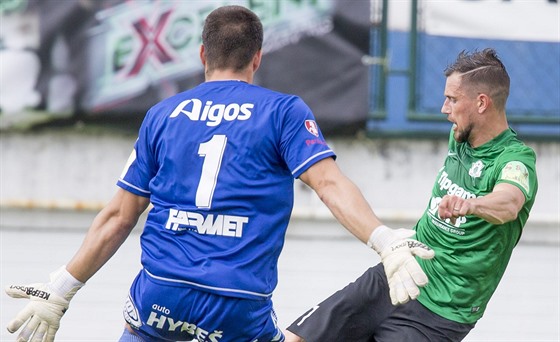 Momentka z pípravného duelu Jablonec (zelená) vs. Pardubice